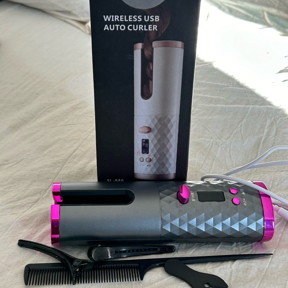 Wireless USB Auto Curler with Accessories
